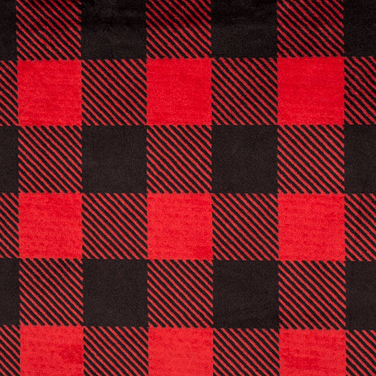 Buffalo Check Minky Fabric Red Black - Shannon Cuddle Minky Red Black Buffalo Check - Buffalo Check Red Black Shannon Minky Fabric