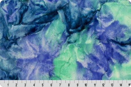 Tidal Wave Sorbet Minky - Shannon Luxe Cuddle Minky Tidal Wave Sorbet MinkyGreen Blue - Tie-Dye Minky Shannon Tidal Wave Sorbet Minky Fabric