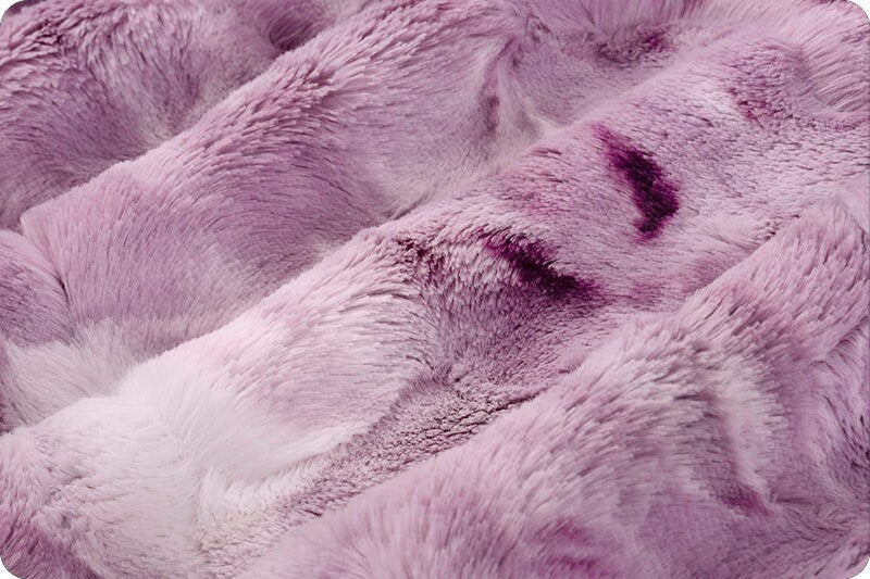 VANILLA BERRY SORBET Minky - Shannon Luxe Cuddle Minky Purple White Sorbet - Vanilla Berry Sorbet Luxe Minky Purple White Luxe Cuddle Fabric