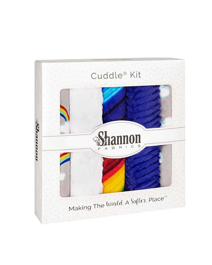COLOR POP Quilt KIT - Shannon Fab5 Kit - 38"x58" Rainbow Fab 5 Kit - Rainbow Blanket Kit Color Pop Minky Blanket or Quilt Kit Rainbow Minky