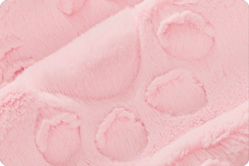 Luxe Paws Minky - Blush Shannon Luxe Cuddle Minky Embossed Paws in Blush Pink - SOLD IN 1/2 YARD INCREMENTS!