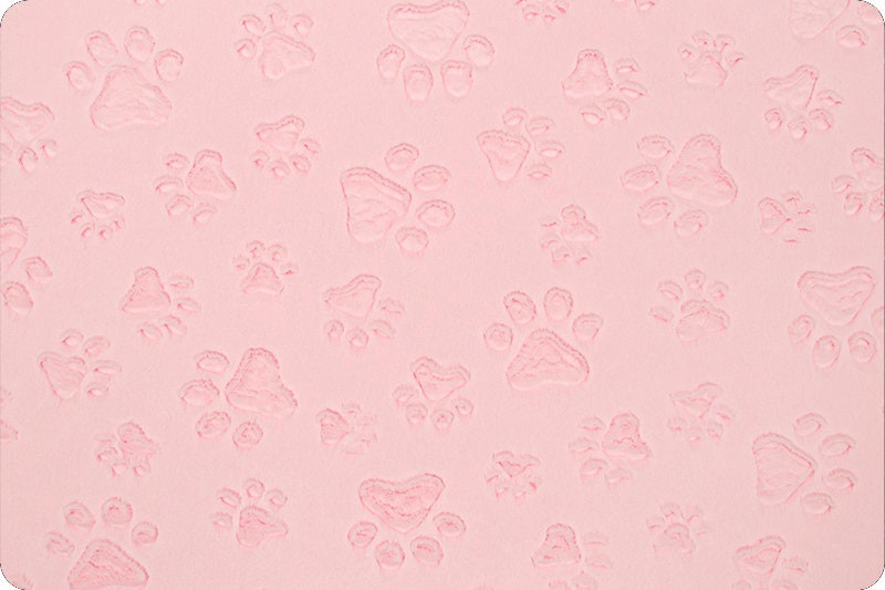 Luxe Paws Minky - Blush Shannon Luxe Cuddle Minky Embossed Paws in Blush Pink - SOLD IN 1/2 YARD INCREMENTS!