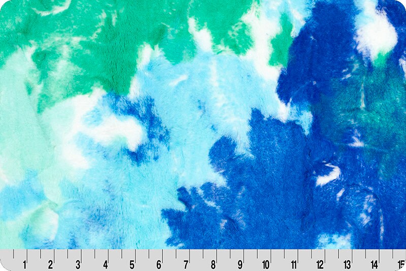 SPLASH SEA TURTLE Minky Sorbet - Shannon Luxe Cuddle Minky Blue Green SPlash - Splash Minky Sorbet Sea Turtle - Tie-Dye Minky Shannon