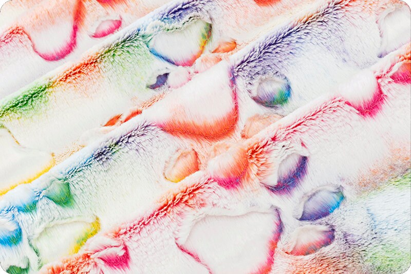 LUXE RAINBOW PAWS Vibrant - Rainbow Paws Vibrant Shannon Luxe Cuddle Minky Rainbow Paws - Shannon Luxe Cuddle Embossed Paws Rainbow Vibrant