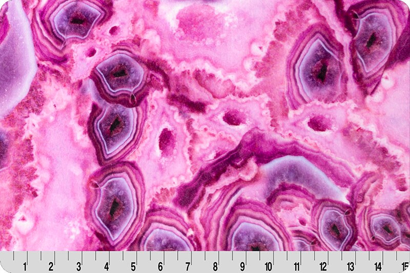 CRYSTAL MINKY RASPBERRY - Digital Crystal Minky Print - Raspberry Crystal Cuddle Minky - Shannon Crystal Cuddle - Pink Crystal Print Minky