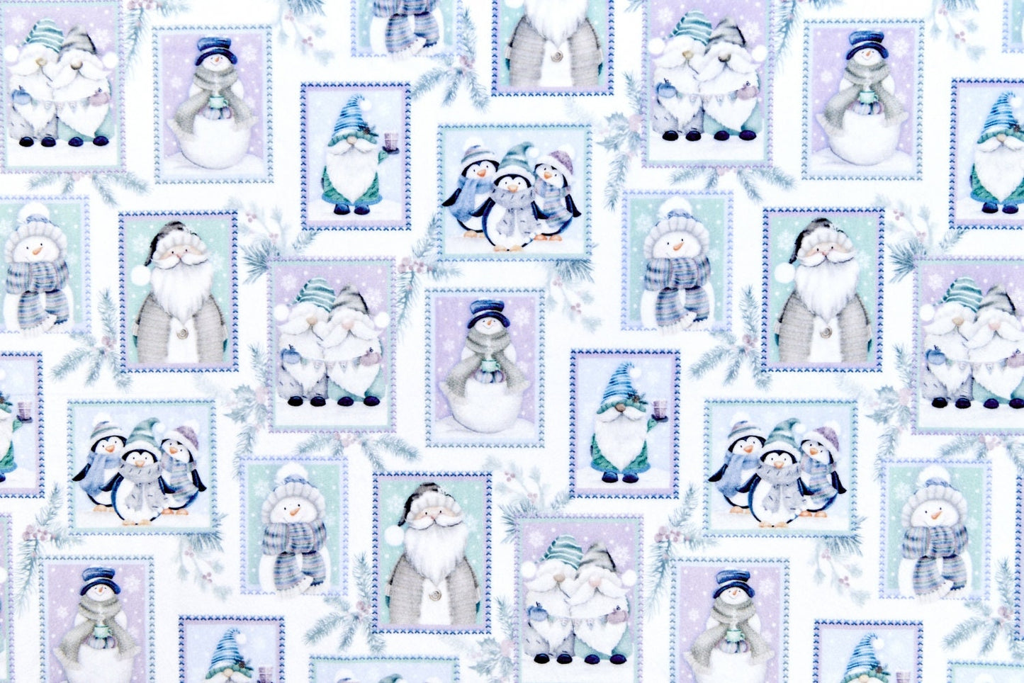 PEACE LOVE JOY Minky - Christmas Shannon Cuddle Minky Snowman Penguins Santa Minky Print Pastel Christmas Minky - Christmas Cuddle Minky