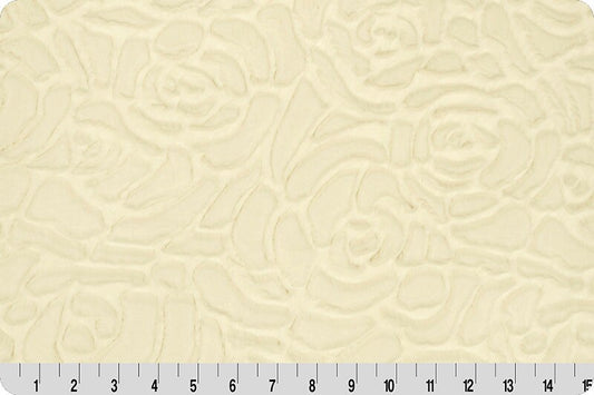 DEMI ROSE IVORY Luxe Minky - Ivory Shannon Luxe Cuddle Minky Demi Rose Ivory Demi-rose Minky Cuddle Off-white Rose Minky Fabric Luxe