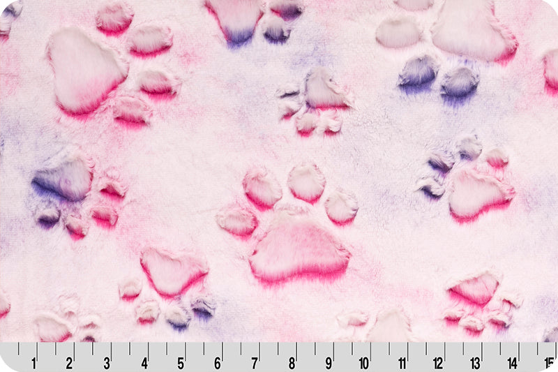 LUXE PAWS SLUMBER PARTY - Slumber Party Paws - Shannon Luxe Cuddle Minky Rainbow Paws - Shannon Luxe Cuddle Embossed Paws Slumber Paws Luxe Cuddle Minky Fabric